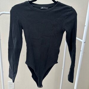 Zara Black Long Sleeve Bodysuit